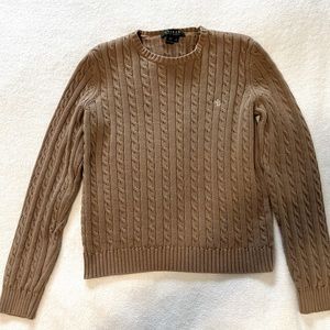 Lauren Ralph Lauren Brown Polo Cable knit Sweater